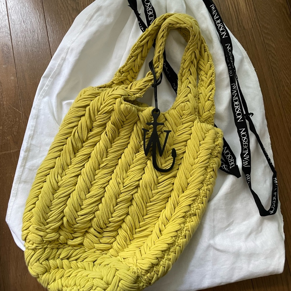 J.W Anderson Woven Knitted Shopping Chunky Tote Bag OS NWOT Lime Green